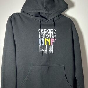 GNF Streamer Graphic Mens Size Small Black Hoodie Colorful Fall or Winter